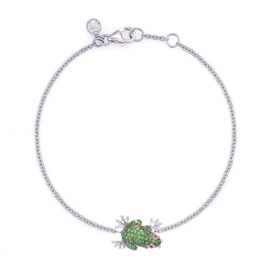 Green Garnet Frog Bracelet