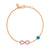Pink Sapphire Infinity & Turkish Eye Bracelet