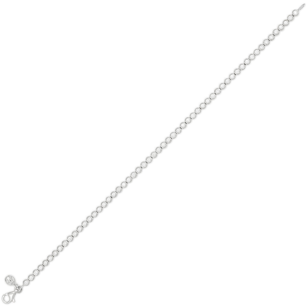 Small Classic Straight Row White Diamond Bracelet