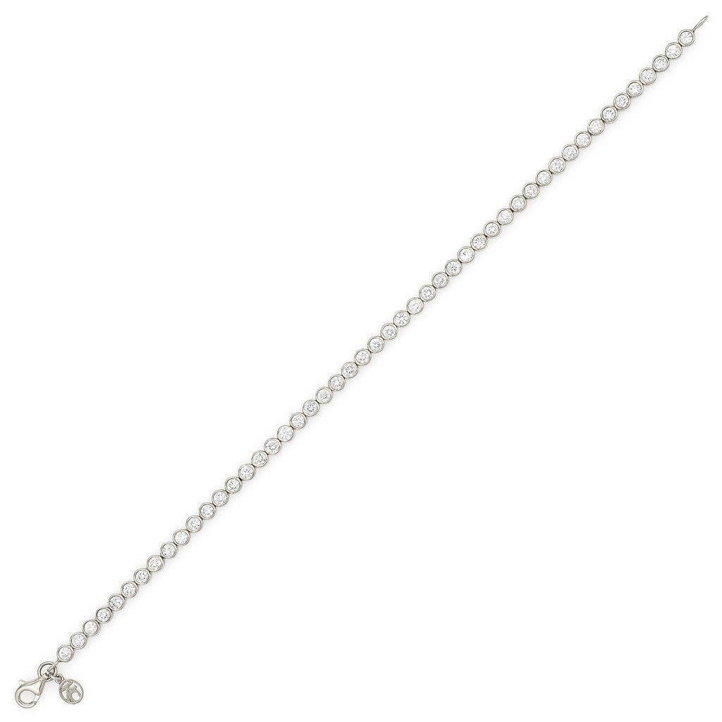 Large Classic Straight Row White Diamond Bracelet