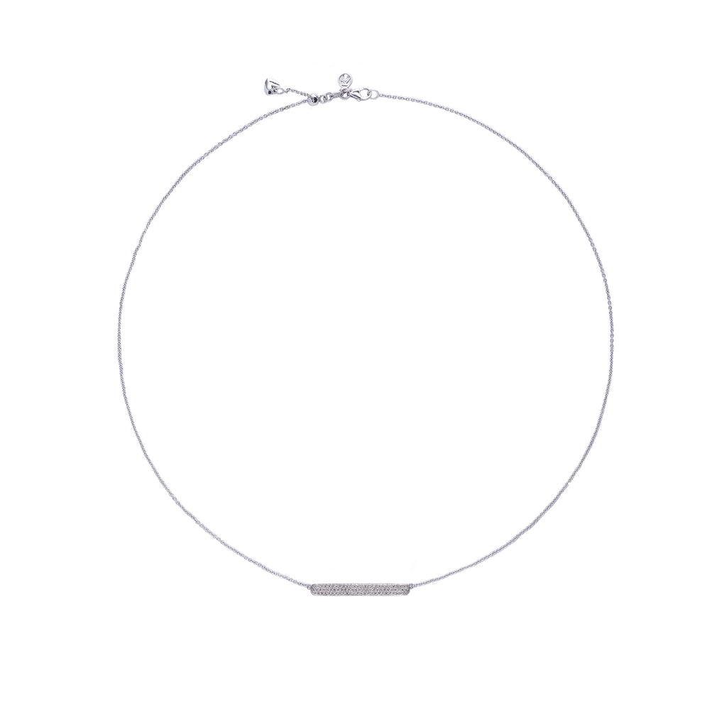 White Diamond Bar Necklace