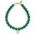 White Diamond Dangling Baby Hamsa with Malachite Beads