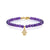 White Diamond Dangling Baby Hamsa with Small Amethyst Beads