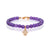 White Diamond Dangling Baby Hamsa with Large Amethyst Beads