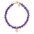White Diamond Dangling Baby Hamsa with Large Amethyst Beads