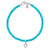 White Diamond Dangling Baby Hamsa with Medium Turquoise Beads