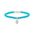 White Diamond Dangling Baby Hamsa with Medium Turquoise Beads