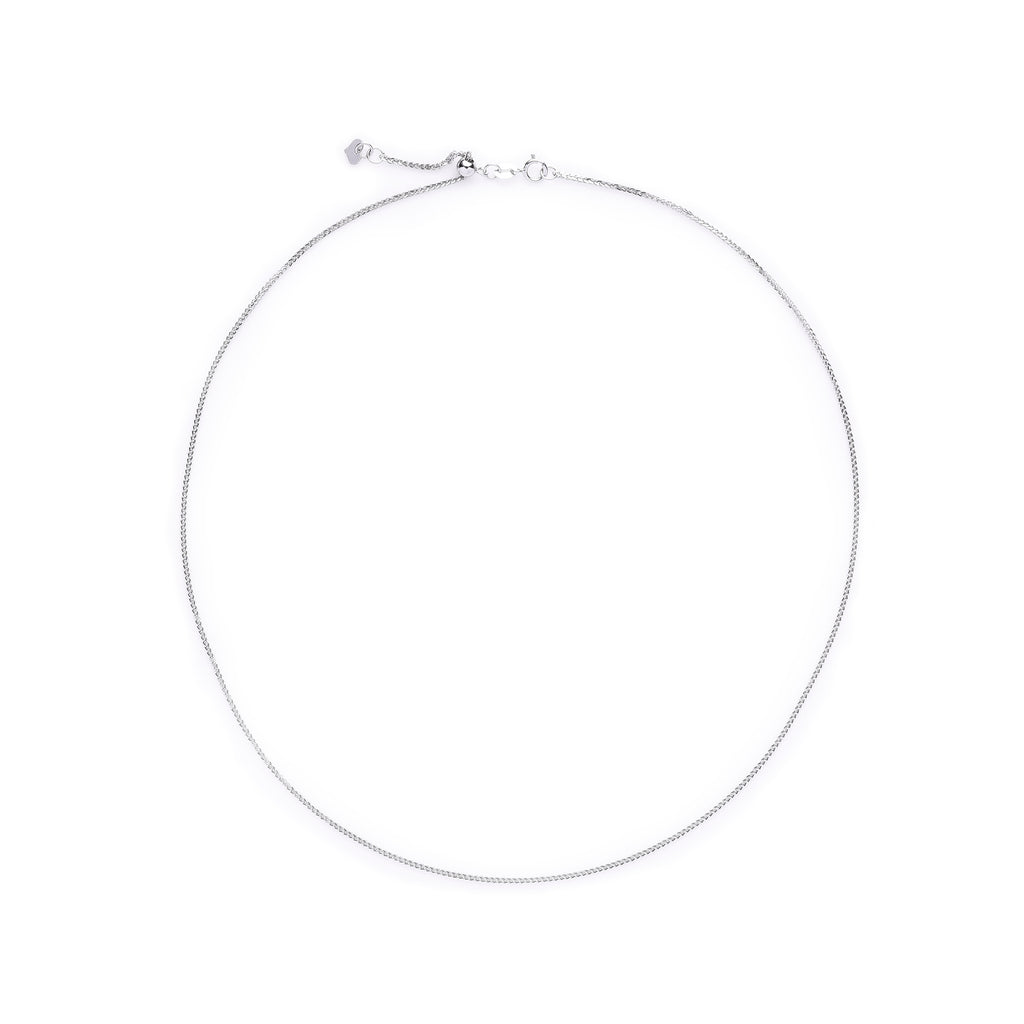 18K White Gold Adjustable Chain (<18")