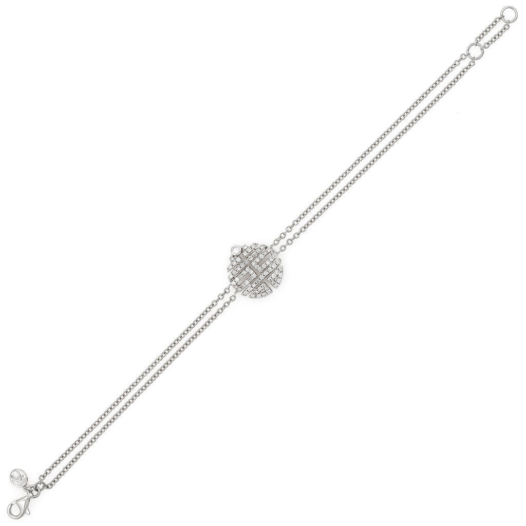 White Diamond Double Happiness Bracelet