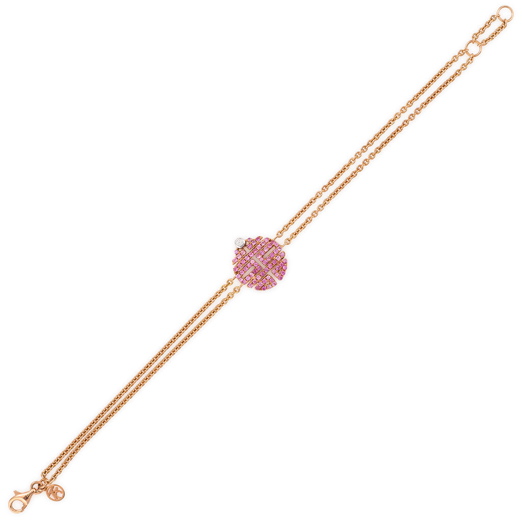 Pink Sapphire Double Happiness Bracelet