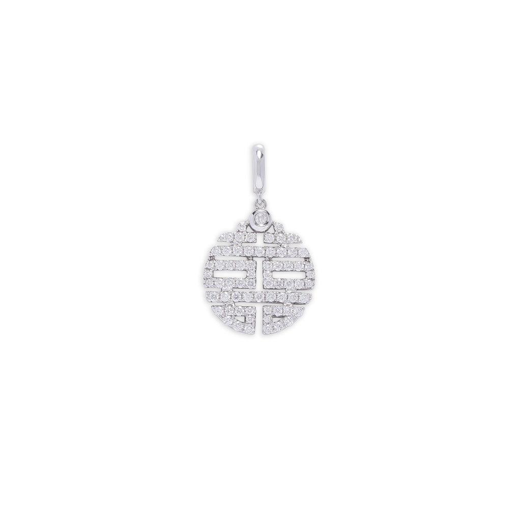 White Diamond Double Happiness Pendant
