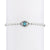 Etched Diamond & Aquamarine Evil Eye with Studded Chain