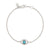 Etched Diamond & Aquamarine Evil Eye Bracelet
