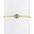Etched Diamond & Aquamarine Evil Eye with Studded Chain