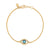 Etched Diamond & Aquamarine Evil Eye Bracelet
