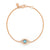 Etched Diamond & Aquamarine Evil Eye Bracelet
