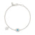 Diamond & Aquamarine Full Evil Eye with Dangling Baby Hamsa Bracelet