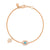 Diamond & Aquamarine Full Evil Eye with Dangling Baby Hamsa Bracelet