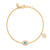 Diamond & Aquamarine Full Evil Eye with Dangling Baby Hamsa Bracelet