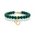 Yellow Diamond Oriental Lucky 8 Bracelet with Malachite