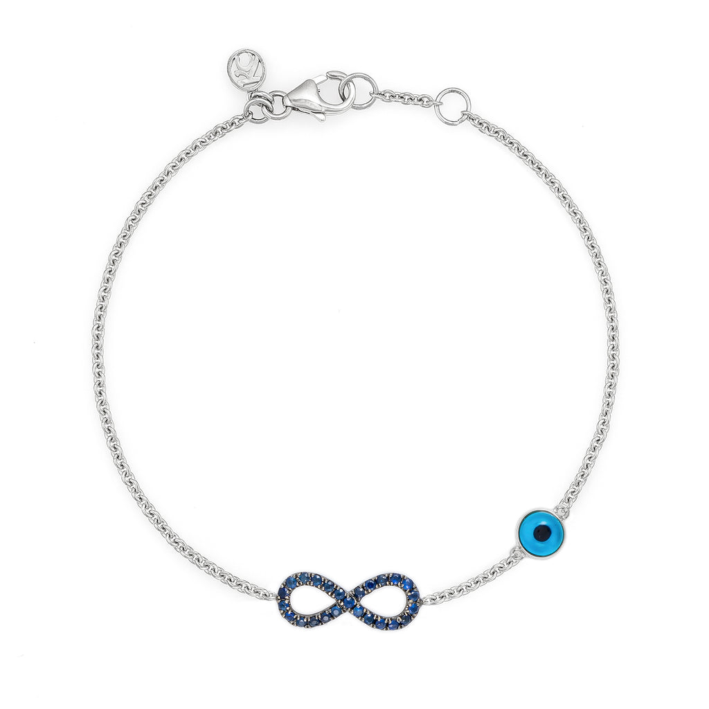Sapphire Infinity & Turkish Eye Bracelet