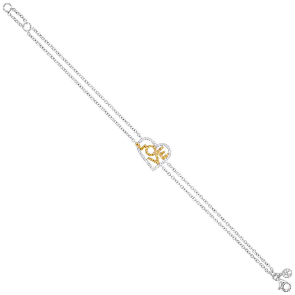 Yellow & White Diamond Love in Love Bracelet