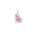 White Diamond & Ruby Love in Love Pendant