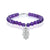 White Diamond Small Oriental Hamsa with Large Amethyst Beads