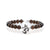 Men's White & Black Diamond 'OM' with Smokey Quartz Bracelet