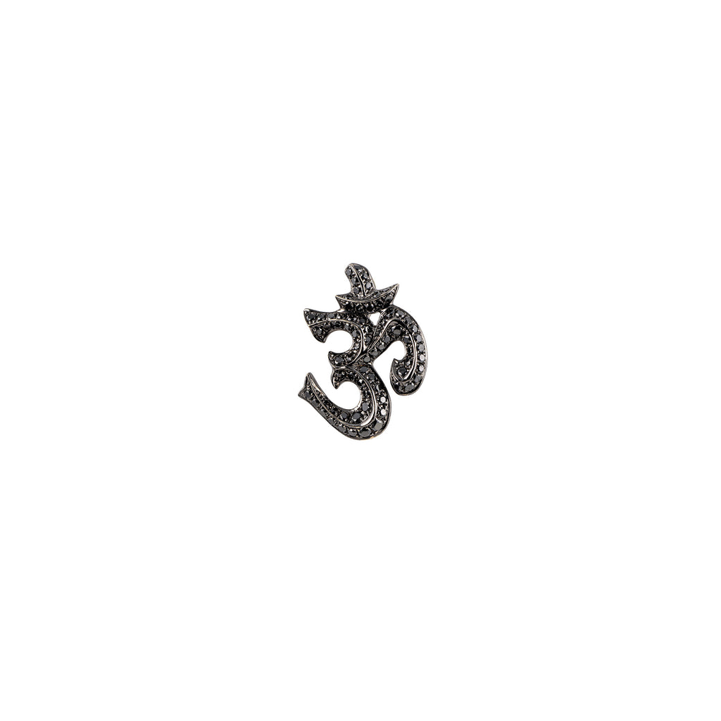 Men's Small Black Diamond 'OM' Pendant
