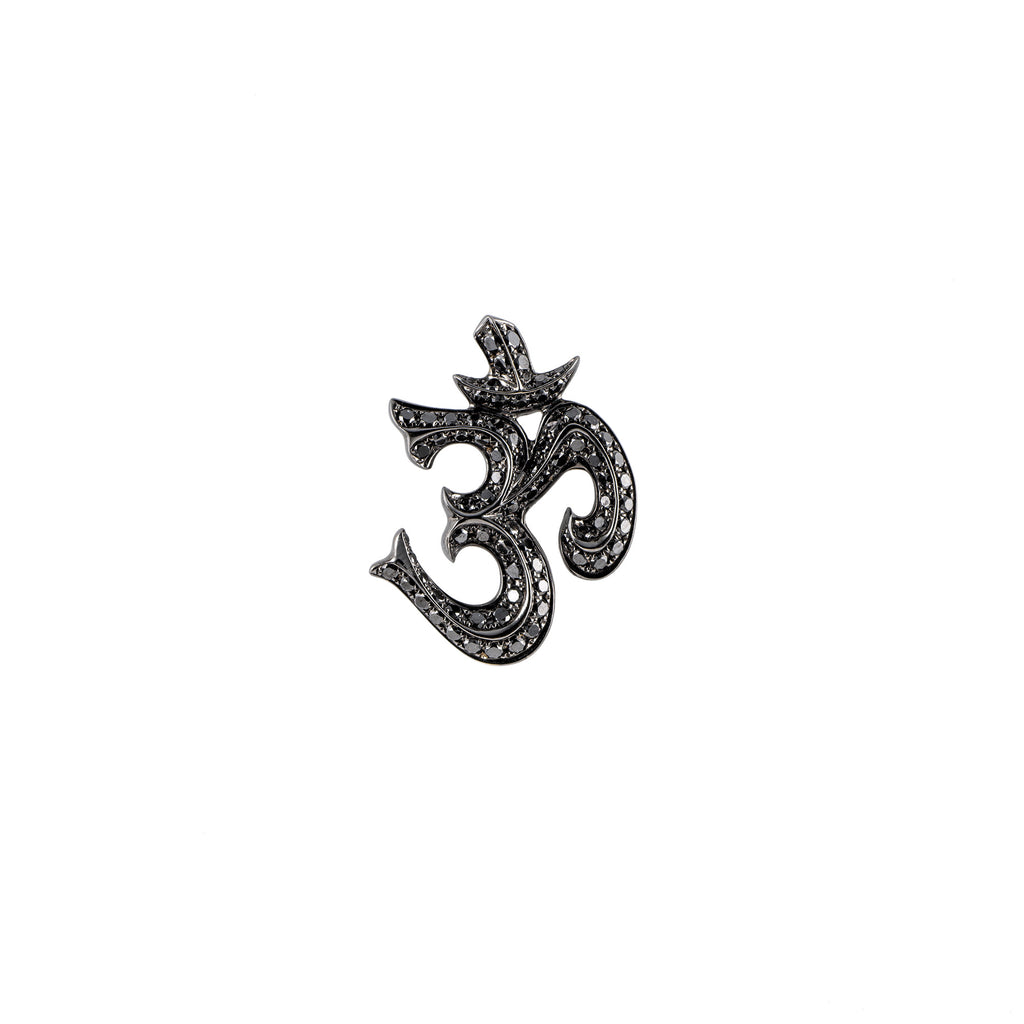 Men's Large Black Diamond 'OM' Pendant