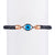 Men's Black Diamond Almond Turkish Eye & Leather Bracelet