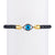 Men's Black Diamond Almond Turkish Eye & Leather Bracelet