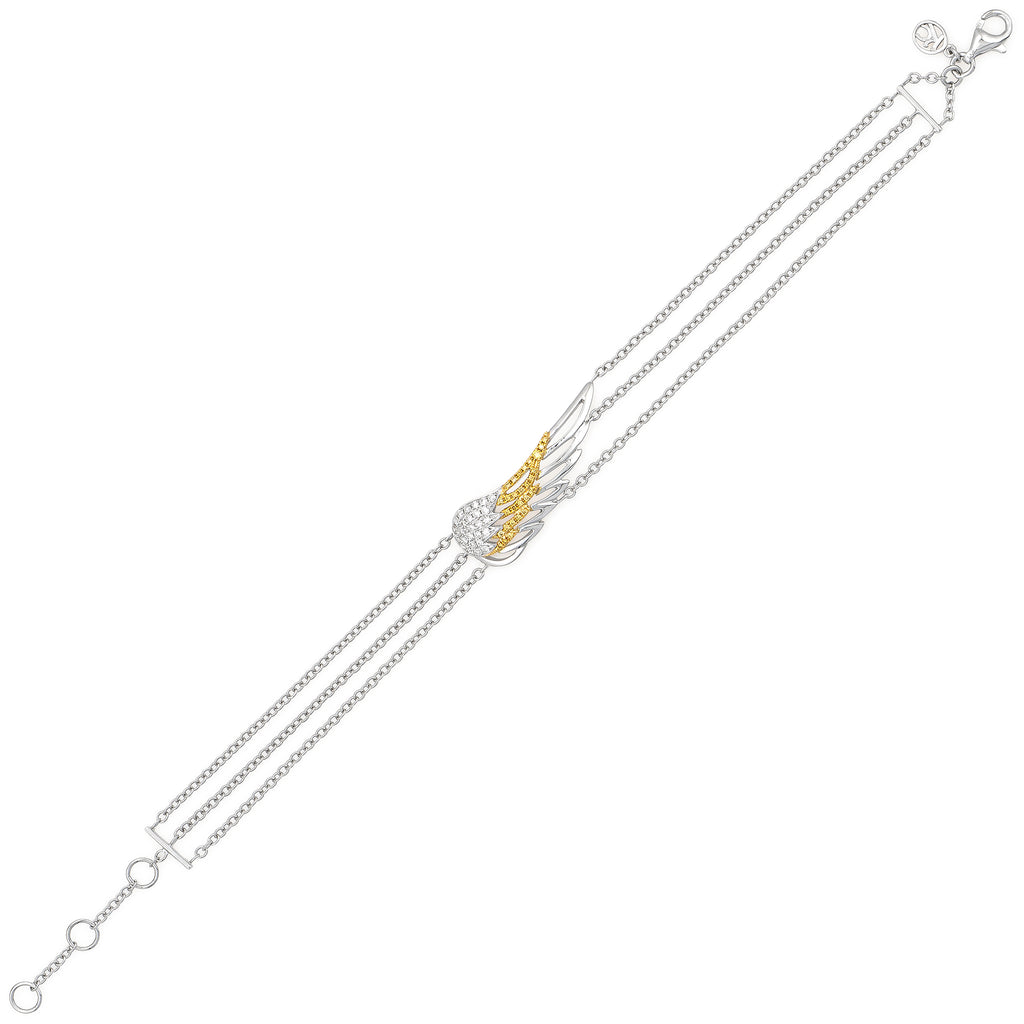 White/Yellow Diamond Big Wing Bracelet