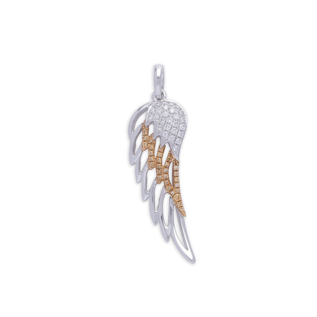 White/Yellow Diamond Big Wing Pendant