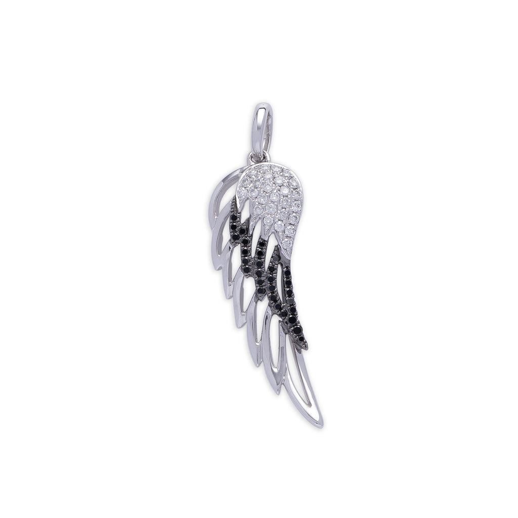 White/Black Diamond Big Wing Pendant
