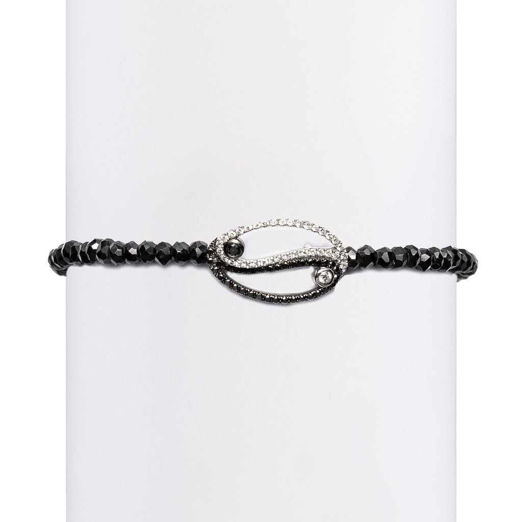 Men's Yin-Yang Black Spinel Bracelet