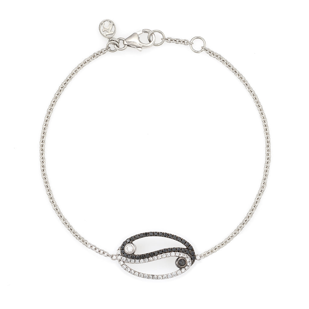 Etched Yin-Yang Diamond Bracelet